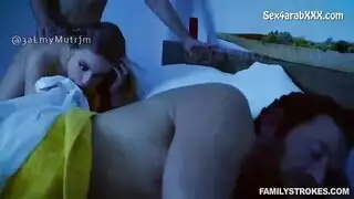 sleeping cuckold husband horny stepson takes his wife